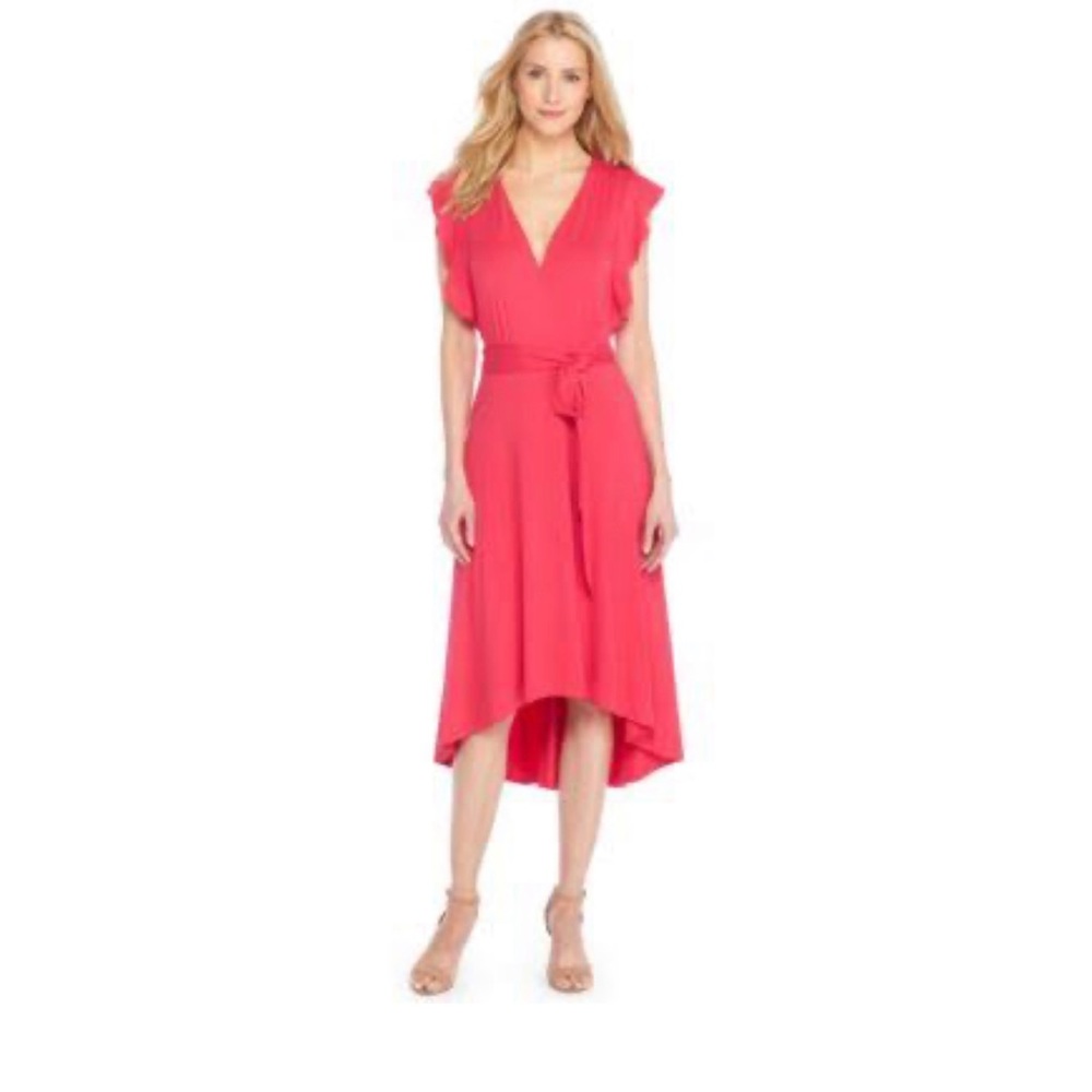 🆕 The Limited Pink Flutter Sleeve Front Tie Dress | M